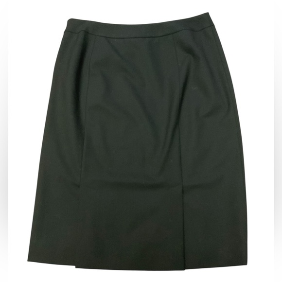 Lafayette 148 New York Skirt Size 4 Black Wool Blend Double Vent Pencil academia - Picture 6 of 16